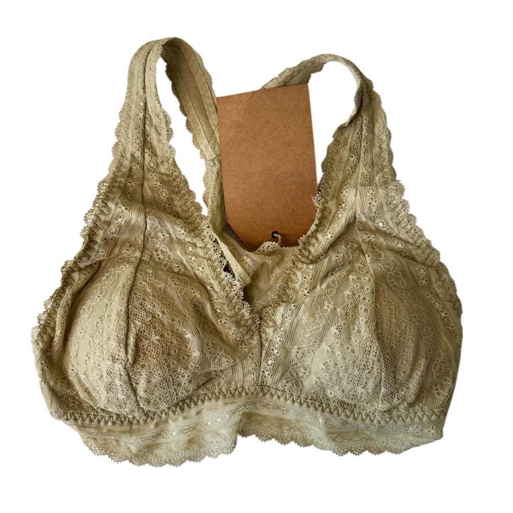 Listicle Beige Lace Padded Bralette in Cream Sz S